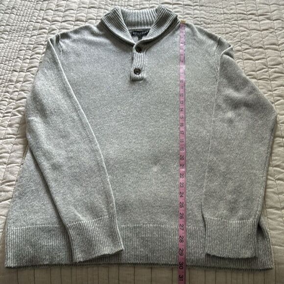 J. Crew Mercantile Men’s Wool Blend Grey shawl-collar Pullover Sweater K3331 L - Picture 7 of 8